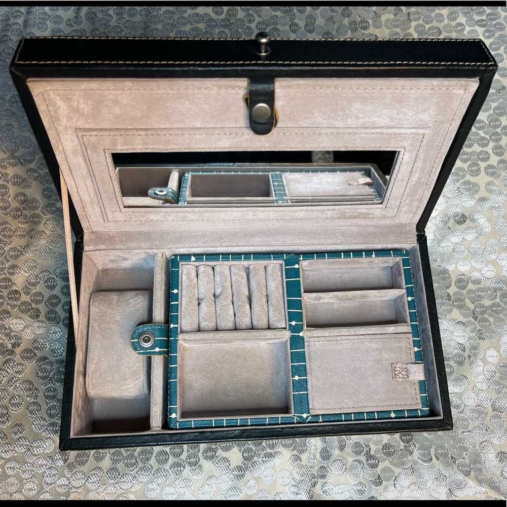WT RARE Fossil leather jewelry/watch box